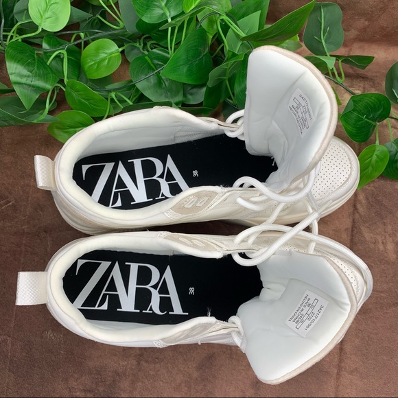 Zara Shoes - ZARA Women  sneakers size 7.5 white Chunky Platform